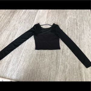 Alo sheer long sleeve crop top